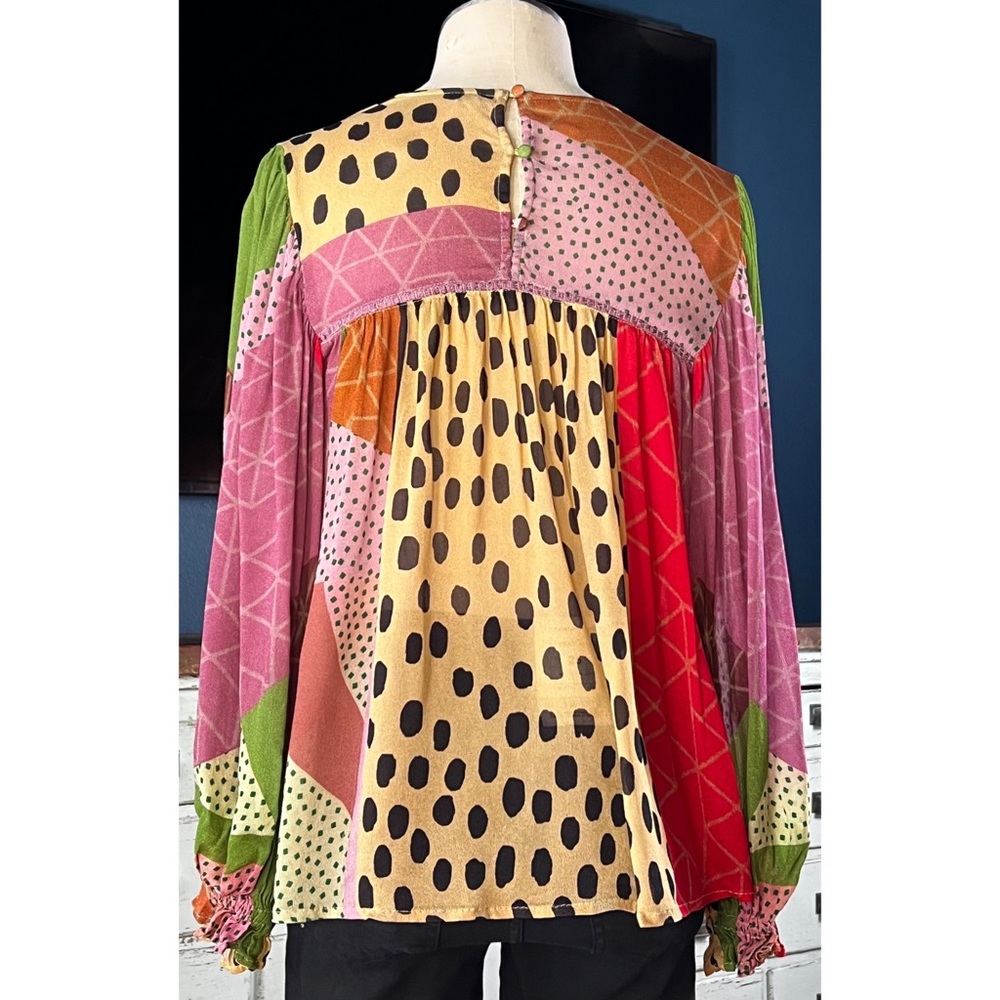 Anthropologie Miranda Abstract Blouse Top S - Picture 9 of 14